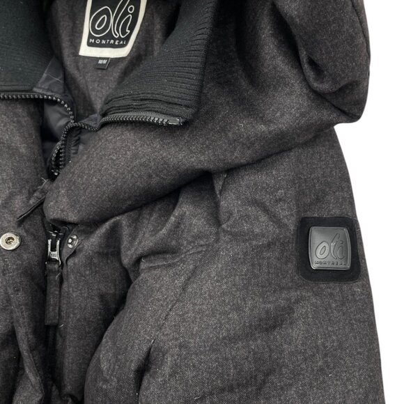 Oli Montreal Hooded Black Down Winter Coat Jacket Parka Women's Medium - Picture 6 of 12